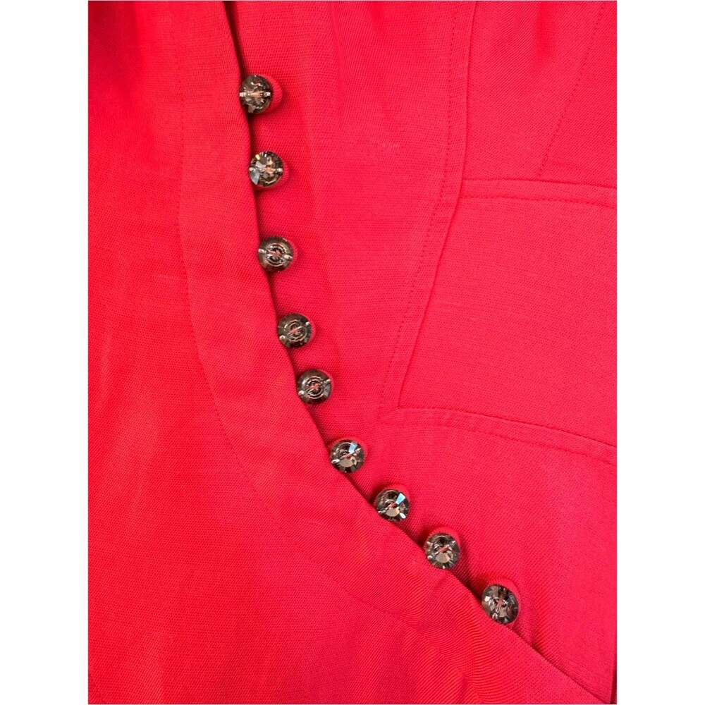 Acler Red Berry Sleeveless Fit-and-Flare MARNEY Crystal-button Maxi Dress US4 - Picture 6 of 13